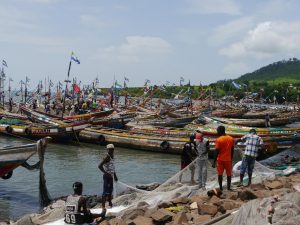 Fishing boats at Tombo Fishing community