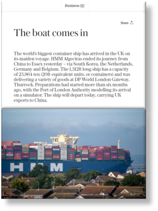 Daily Telegraph Article - DP World LGW