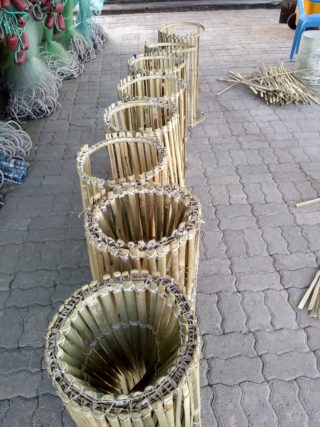 Locally made bamboo octopus traps